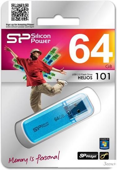 USB Flash Silicon-Power Helios 101 Blue 64GB (SP064GBUF2101V1B)