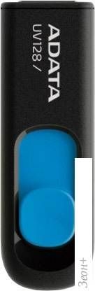 USB Flash A-Data DashDrive UV128 Black/Blue 32GB (AUV128-32G-RBE)