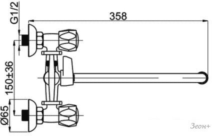 Смеситель Rubineta C-1 Cross (K) (C1SK06)