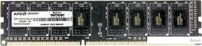 Оперативная память AMD Radeon RE1600 Entertainment 4GB DDR3 PC3-12800 (R534G1601U1S-UO)