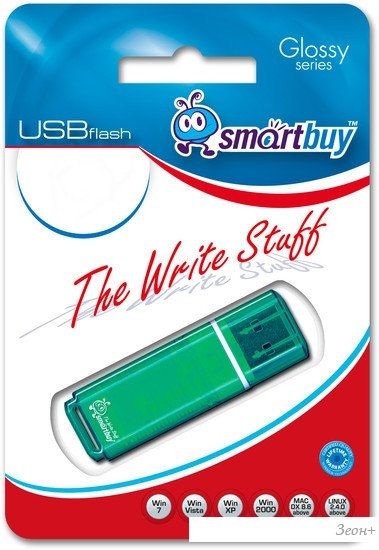 USB Flash Smart Buy Glossy Green 32GB (SB32GBGS-G)