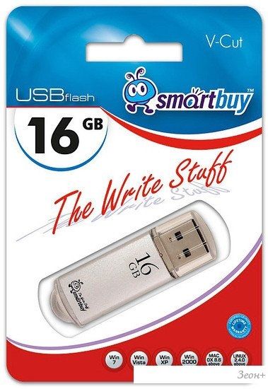 USB Flash Smart Buy 16GB V-Cut Silver (SB16GBVC-S)