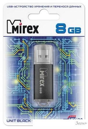 USB Flash Mirex UNIT BLACK 8GB (13600-FMUUND08)