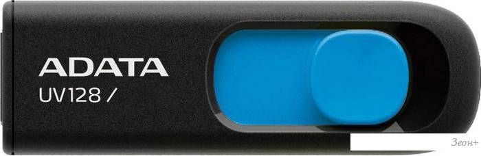 USB Flash A-Data DashDrive UV128 Black/Blue 128GB (AUV128-128G-RBE)