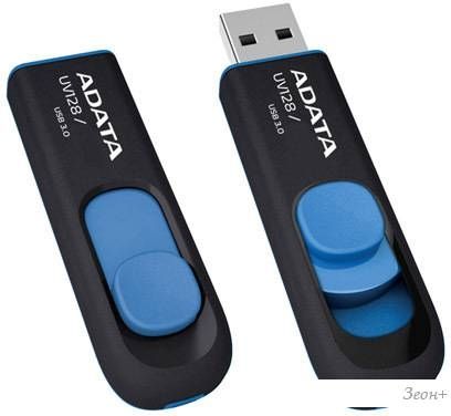 USB Flash A-Data DashDrive UV128 Black/Blue 128GB (AUV128-128G-RBE)