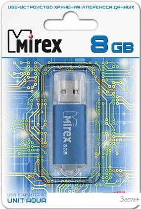 USB Flash Mirex UNIT AQUA 8GB (13600-FMUAQU08)