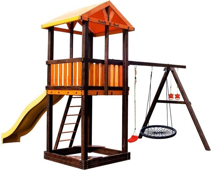 Игровой комплекс Perfetto Sport Pitigliano-3 + качели Паутина
