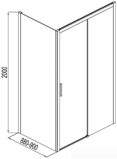 Душевая стенка Aquanet Pleasure AE60-F-90H200U-BT 90 (прозрачное стекло)