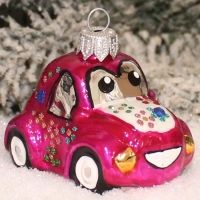 Елочная игрушка Orbital Машинка / 200-038-3 (розовый)