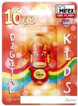 USB Flash Mirex DRAGON RED 16GB (13600-KIDDAR16)