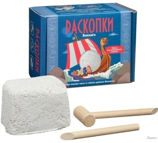 Набор для опытов Раскопки Викинги с монетой DIG-25