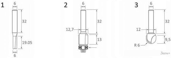 Набор фрез Makita D-70459 (3 шт)