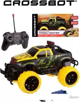 Автомодель Crossbot Джип Трофи Мастер 870597 (черный/желтый)