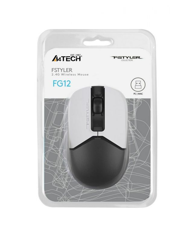 Мышь A4Tech Fstyler FG12 (белый/черный)