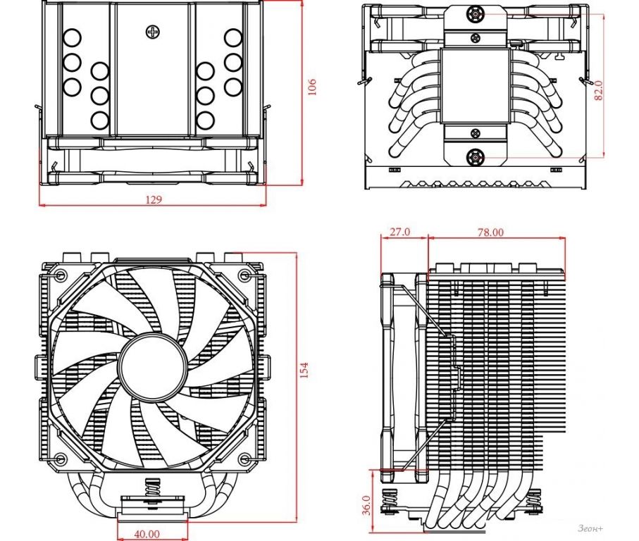 Кулер для процессора ID-Cooling SE-226-XT Black