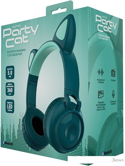 Наушники QUMO Party Cat 32302 (бирюзовый)