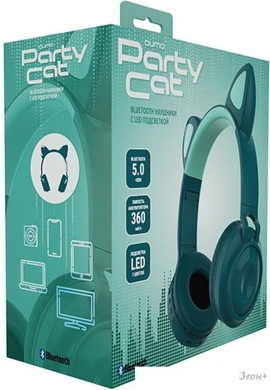 Наушники QUMO Party Cat 32302 (бирюзовый)