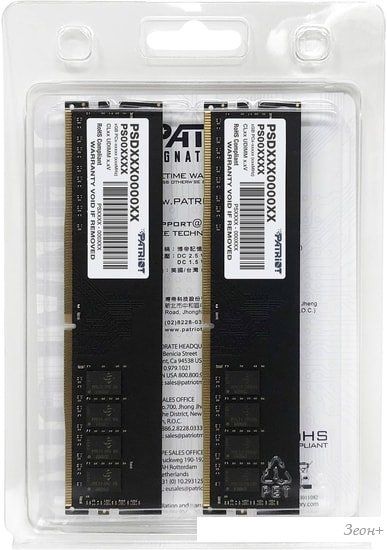 Оперативная память Patriot Signature Line 2x8GB DDR4 PC4-25600 PSD416G3200K