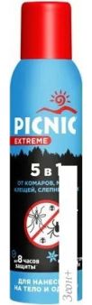 Аэрозоль от насекомых Picnic Extreme с ароматом ванили 5 в 1 150мл