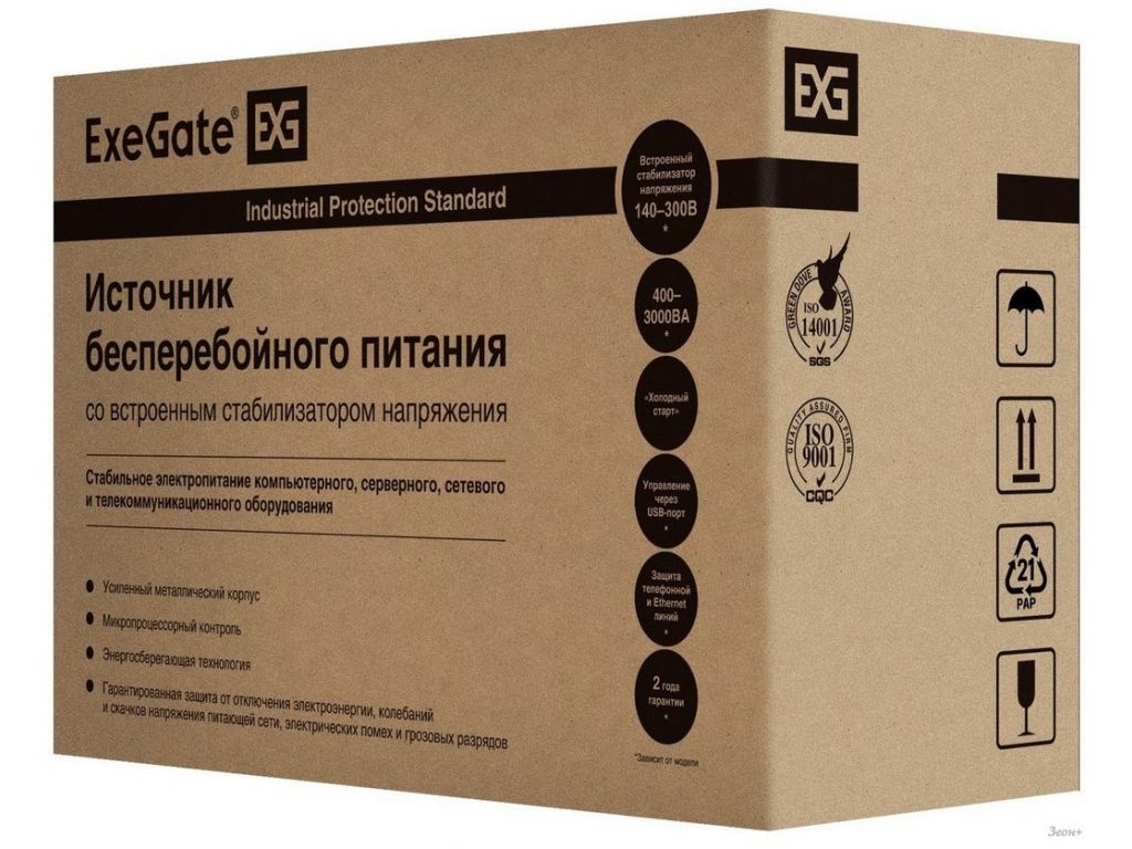 Источник бесперебойного питания ExeGate SpecialPro Smart LLB-2200.LCD.AVR.C13.RJ.USB