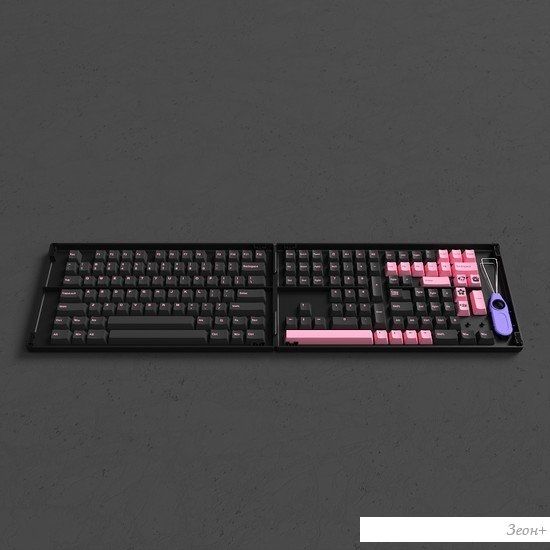 Набор кейкапов Akko Black & Pink Cherry Profile Keycaps 229 шт