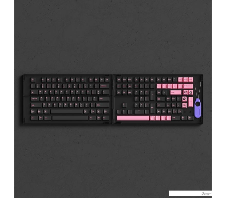 Набор кейкапов Akko Black & Pink Cherry Profile Keycaps 229 шт