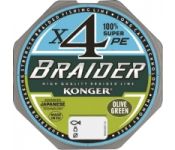 Леска плетеная Konger Braider X4 Olive Green 10м 0.16мм / 250016016