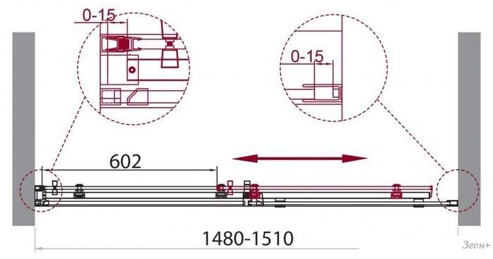 Душевая дверь BelBagno ACQUA-BF-1-150-C-Cr (прозрачное стекло)