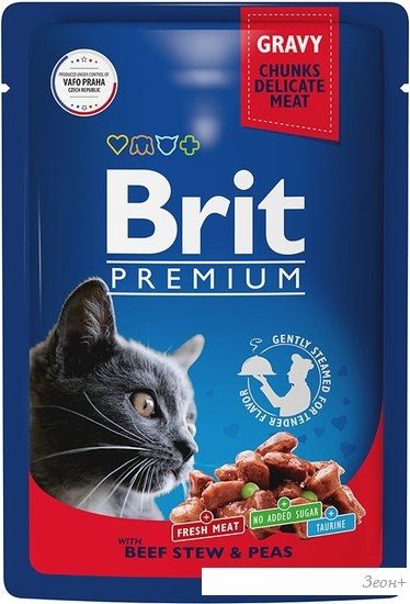 Пресервы Brit Premium говядина и горошек в соусе 85 г