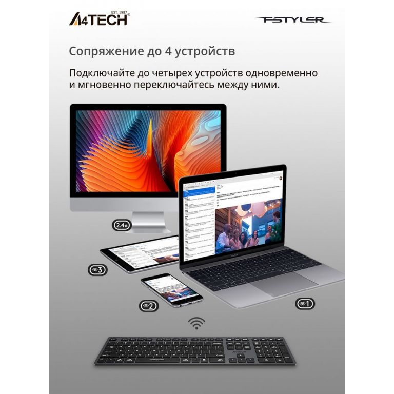 Клавиатура A4Tech Fstyler FBX50C (серый/черный)