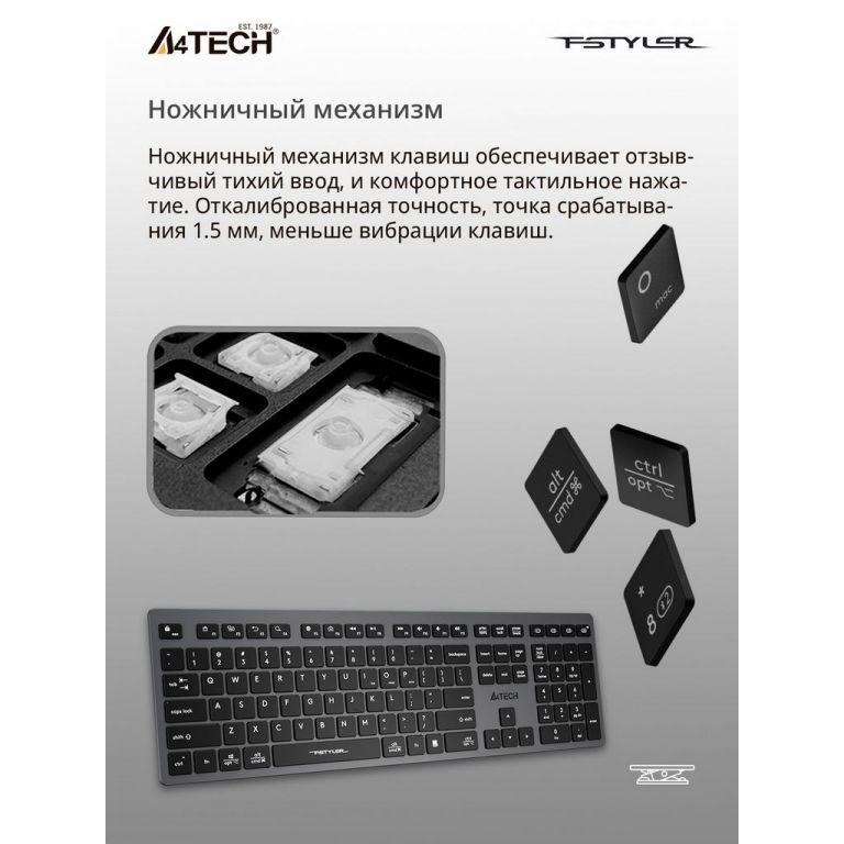 Клавиатура A4Tech Fstyler FBX50C (серый/черный)