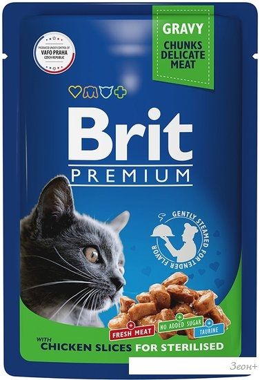 Пресервы Brit Premium цыпленок в соусе 85 г