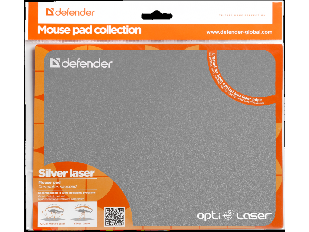 Коврик для мыши Defender Silver Opti-Laser (ассорти) без выбора цвета