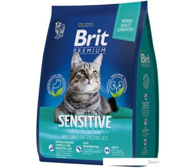 Сухой корм для кошек Brit Premium Cat Sensitive с курицей и бараниной 400 г