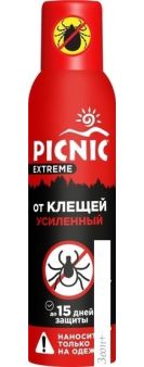 Аэрозоль от насекомых Picnic Extreme от клещей 150 мл