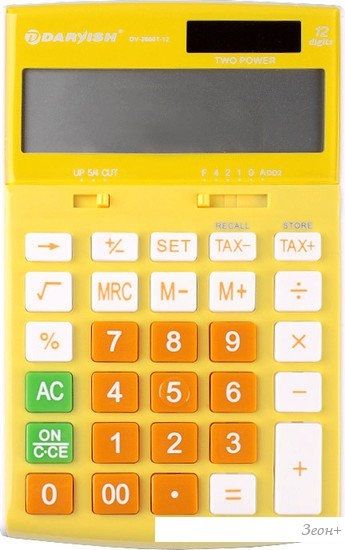 Бухгалтерский калькулятор Darvish DV-2666T-12Y (желтый)