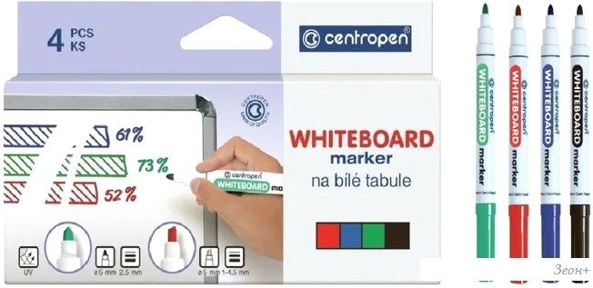 Набор маркеров Centropen 2.5 мм 8559 0401 (4 шт)