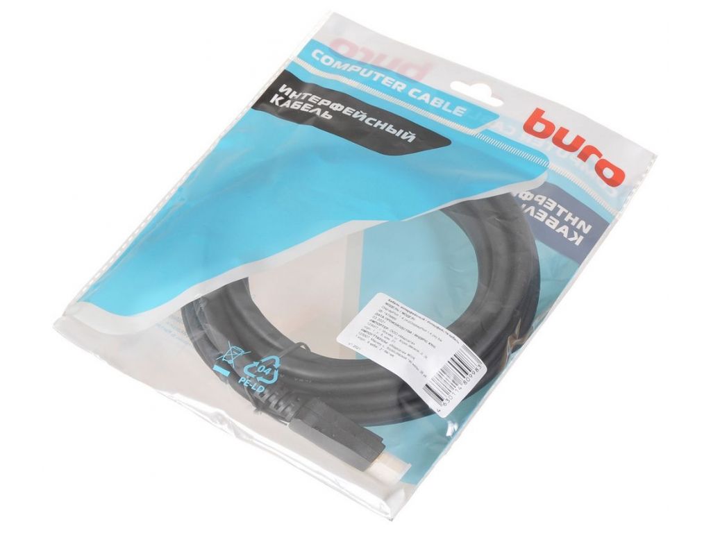 Кабель аудио-видео Buro DisplayPort (m)/DisplayPort (m) 5м. черный (BHP-DPP-1.4-5)