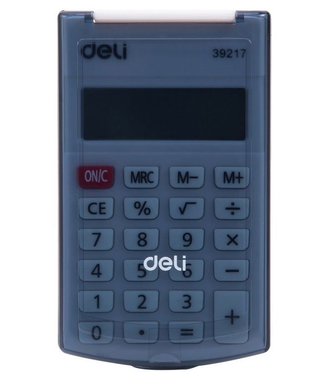 Калькулятор карманный Deli E39217/BLACK черный 8-разр.