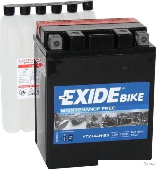 Мотоциклетный аккумулятор Exide ETX14AH-BS (12 А·ч)