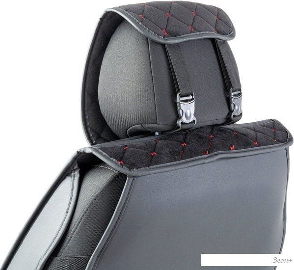 Накидка на автомобильное сидение Car Performance CUS-2012 BK/RD (экокожа/алькантара, черный/красный)