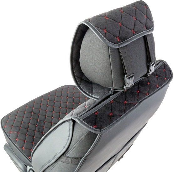 Накидка на автомобильное сидение Car Performance CUS-2012 BK/RD (экокожа/алькантара, черный/красный)