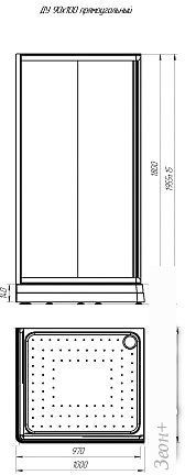 Душевой уголок Radomir 90x100 R 1-03-1-2-0-1210 (прозрачное стекло)