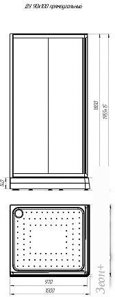 Душевой уголок Radomir 90x100 L 1-03-1-1-0-1210 (прозрачное стекло)