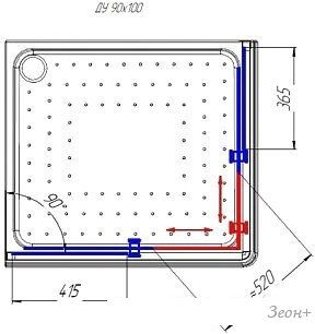 Душевой уголок Radomir 90x100 L 1-03-1-1-0-1210 (прозрачное стекло)
