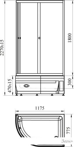 Душевой уголок Radomir 120x80 R 1-03-1-2-0-0080 (прозрачное стекло)