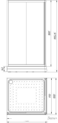 Душевой уголок Radomir 100x110 L 1-03-1-1-0-1231 (матовое стекло)
