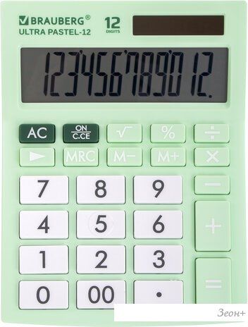 Бухгалтерский калькулятор BRAUBERG Ultra Pastel-12-LG 250504 (мятный)
