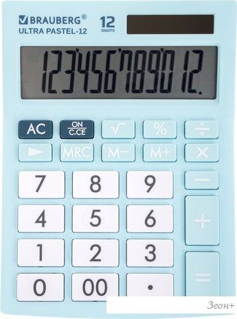 Бухгалтерский калькулятор BRAUBERG Ultra Pastel-12-LB 250502 (голубой)