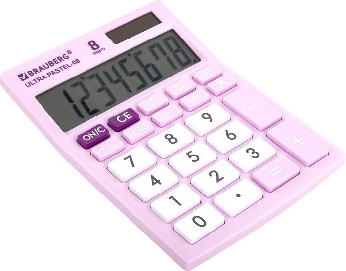 Бухгалтерский калькулятор BRAUBERG Ultra Pastel-08-PR 250516 (сиреневый)